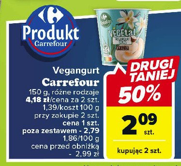Jogurt waniliowy Carrefour sensation promocja