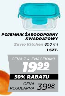Pojemnik żaroodporny kwadratowy 800 ml Zavio kitchen promocja