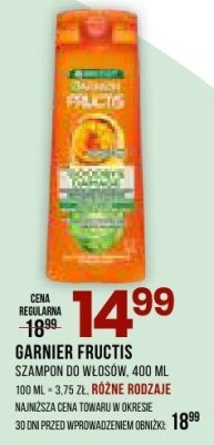 Szampon do włosów GARNIER FRUCTIS różne rodzaje promocja w Drogerie Natura
