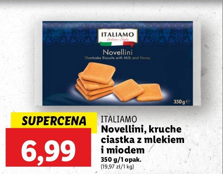 Ciastka śmietankowe z miodem Italiamo promocja