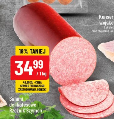 Salami delikatesowe Rzeźnik szymon poleca promocja