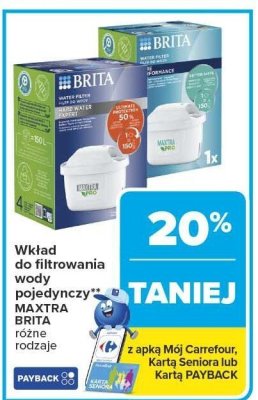 Wkład do filtrowania wody pojedynczy MAXTRA BRITA różne rodzaje promocja w Carrefour