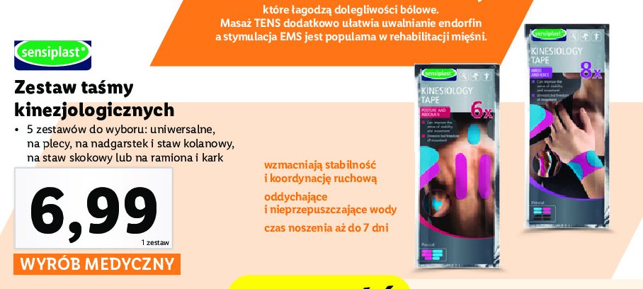Ta艣ma kinezjologiczna plecy Sensiplast promocja
