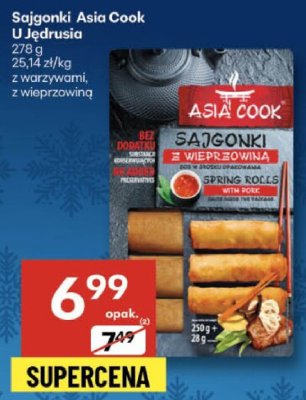 Sajgonki Asia Cook U Jędrusia z warzywami, z wieprzowiną promocja w Delikatesy Centrum