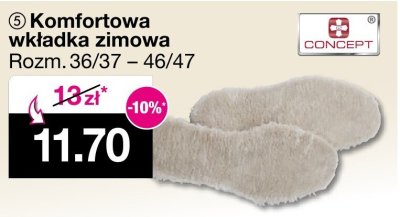Komfortowa wkładka zimowa Rozm. 36/37 – 46/47 promocja w Woolworth