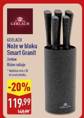 Noże w bloku Smart Granit Gerlach promocja w Aldi