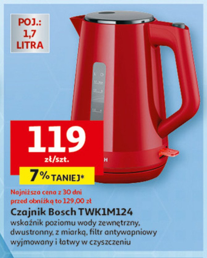 Czajnik twk1m124 Bosch promocja w Auchan