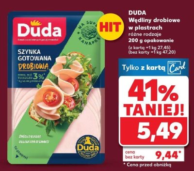 Szynka DUDA Szynka gotowana próbiona promocja w Kaufland