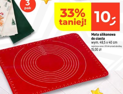 Mata silikonowa do ciasta wym. 49,5 x 40 cm promocja w Dealz