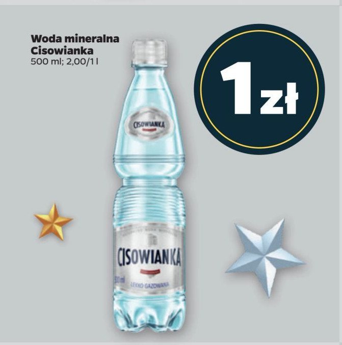 Woda lekko gazowana Cisowianka promocja w Netto