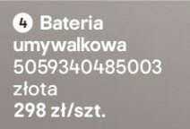 Bateria umywalkowa Owens złota promocja w Castorama