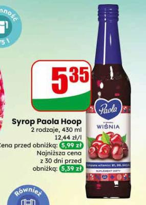 Syrop Paola Hoop 2 rodzaje, 430 ml promocja w Dino