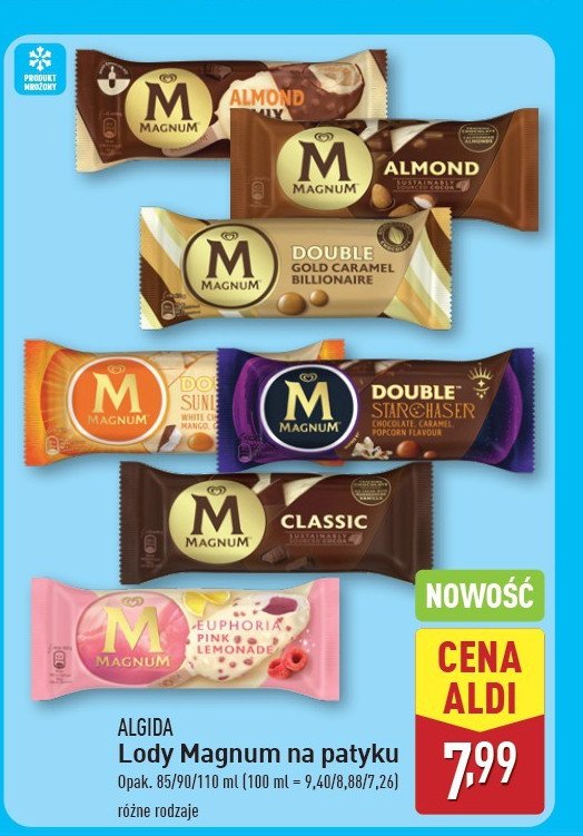 Lód pink lemonade Algida magnum promocja w Aldi