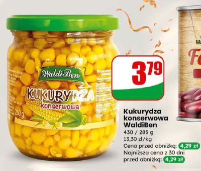 Kukurydza konserwowa WaldiBen promocja w Dino