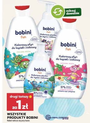 Kolorowy płyn do kąpieli i zabawy Bobini Fun promocja w Stokrotka