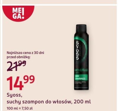 Suchy szampon Syoss, do włosów, 200 ml promocja w Rossmann