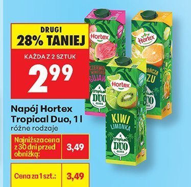 Napój Hortex Tropical Duo różne rodzaje promocja w Biedronka