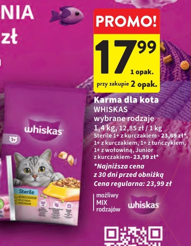 Karma dla kota z kurczakiem Whiskas junior promocja