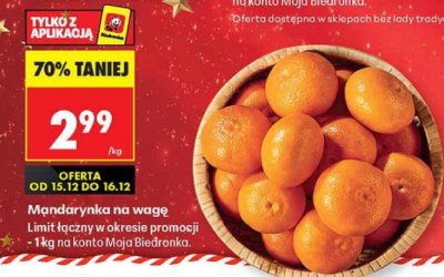 Mandarynka na wagę promocja w Biedronka