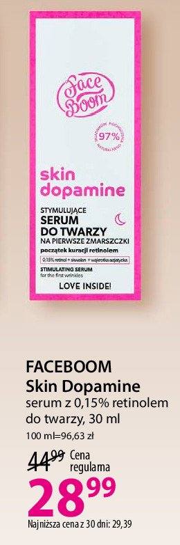 Serum do twarzy z retinalem 0.15% Face boom skin dopamine promocja