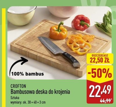 Bambusowa deska do krojenia CROFTON promocja w Aldi
