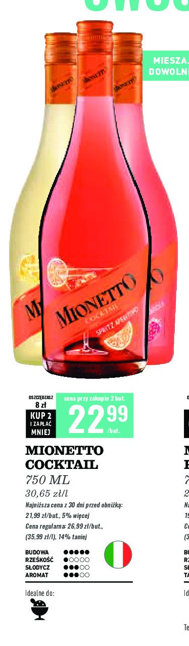 Wino bella fragola Mionetto cocktail promocja