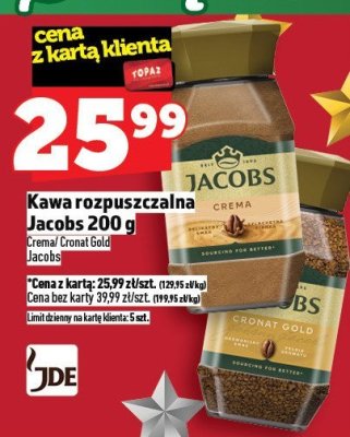 Kawa rozpuszczalna Jacobs Cronat Gold 200g promocja w TOPAZ