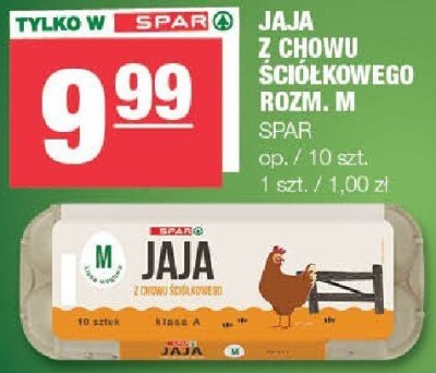 Jaja z chowu ściółkowego rozm. M Spar promocja w SPAR