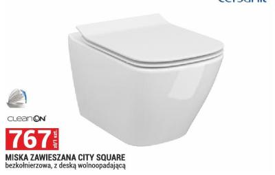 Miska zawieszana CITY SQUARE bezkolnierzowa, z deską wolnoopadającą promocja w Merkury Market