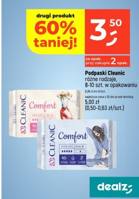 Podpaski Cleanic różne rodzaje promocja w Dealz
