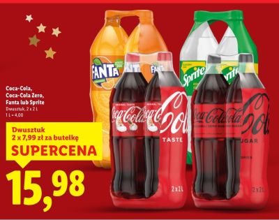 Napój gazowany Coca-Cola, Coca-Cola Zero, Fanta lub Sprite promocja w Lidl