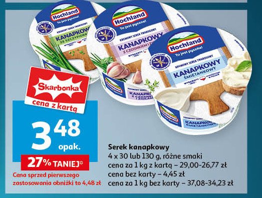 Serek śmietankowy Hochland kanapkowy promocja w Auchan