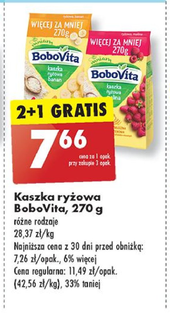 Kaszka ryżowa bananowa Bobovita promocja w Biedronka