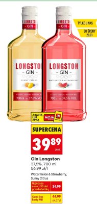 Gin Longston Sunny Citrus 37,5%, 700 ml promocja w Biedronka