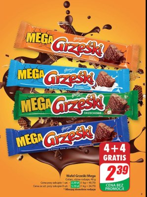 Wafelek kakaowy w czekoladzie deserowej Grześki mega promocja