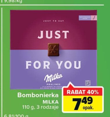 Bombonierka Milka just for you promocja