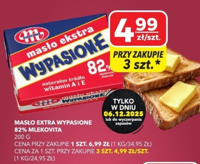 Masło extra wypasione 82% Mlekovita promocja w Top Market