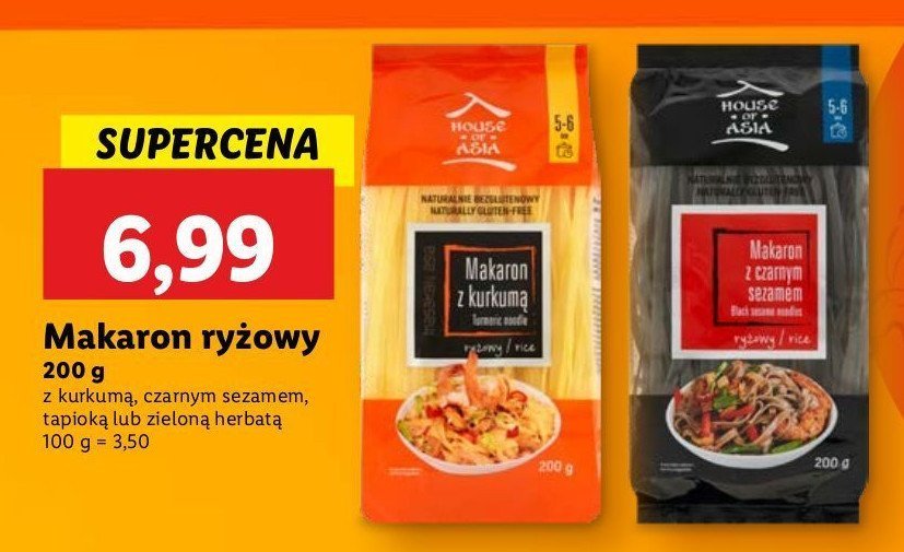 Makaron z kurkumą House of asia promocja w Lidl