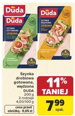 Szynka drobiowa gotowana DUDA promocja w Carrefour