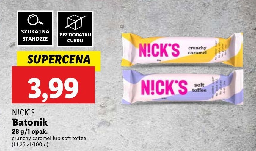 Baton soft toffee Nick's promocja