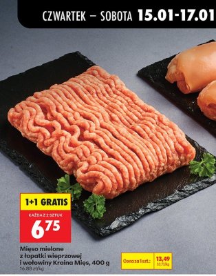 Mięso mielone z łopatki wieprzowej i wołowiny Kraina Mięs, 400 g promocja w Biedronka