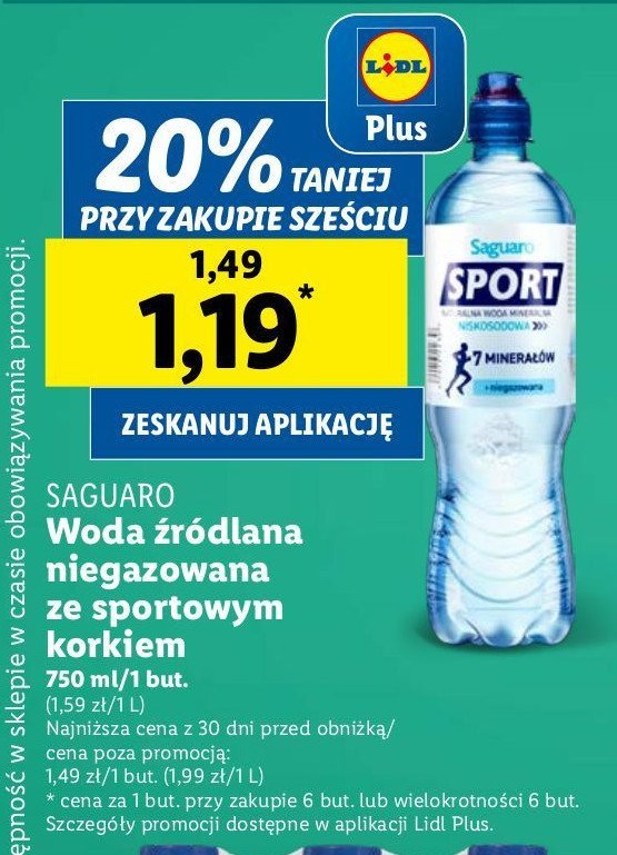 Woda niegazowana Saguaro sport promocja