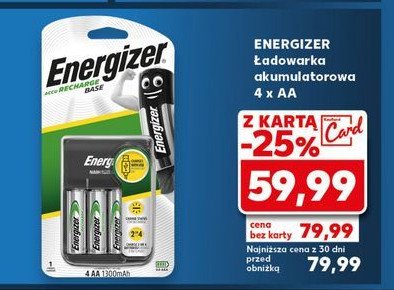 Ładowarka + akumulatory base universal 4aa 1300mah Energizer promocja