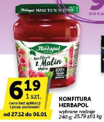Konfitura Herbapol z malin promocja w Groszek
