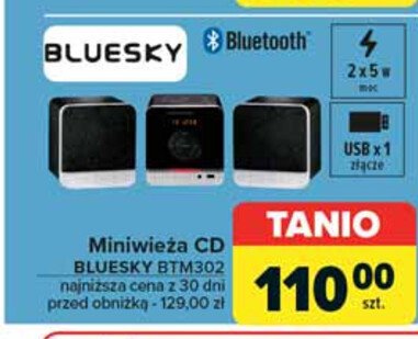 Wieża cd z bluetooth btm302 Bluesky promocja
