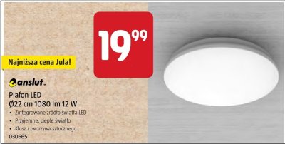 Plafon LED Ø22 cm 1080 lm 12 W anslut. promocja w Jula