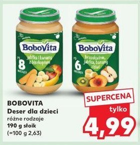 Brzoskwinie jabłka banany i kiwi Bobovita promocja