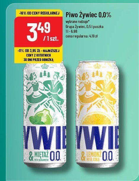 Piwo Żywiec lemonż & nuta cola 0.0% promocja