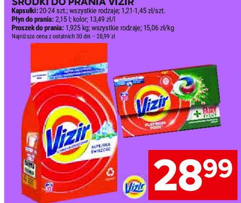 Kapsułki do prania fairy efekt Vizir platinum pods promocja