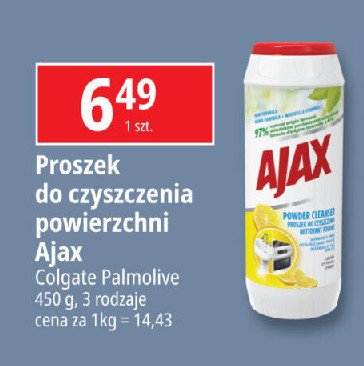 Proszek do czyszczenia lemon Ajax powder cleanser Ajax . promocja w Leclerc